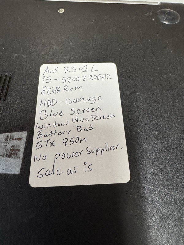 ASUS K501L i5-5200U 8GB GTX 950M | Blue Screen | Bad HDD | For Parts gallery