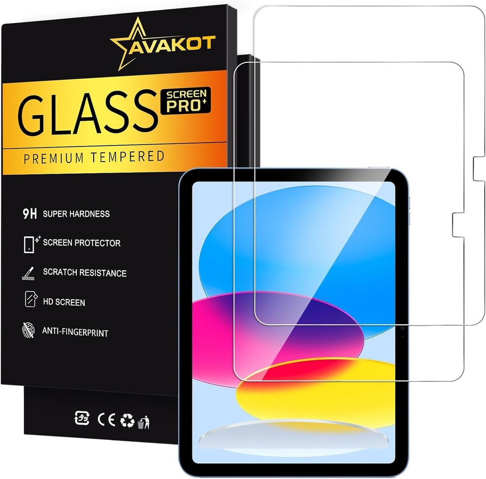 2 Pack Tempered Glass Screen Protector for iPad 11th Gen 2025 & 10th Gen 2022