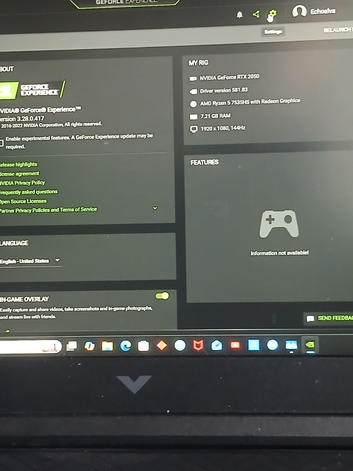 HP Victus 15.6-inch FHD 144Hz Laptop Core I5 RTX 2050 4GB RAM gallery