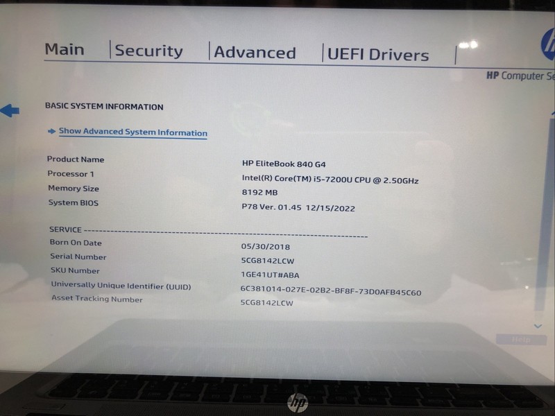 HP EliteBook 840 G4, Intel Core i5-7200U @2.50Ghz, NO RAM, NO SSD, TESTED PWR ON gallery