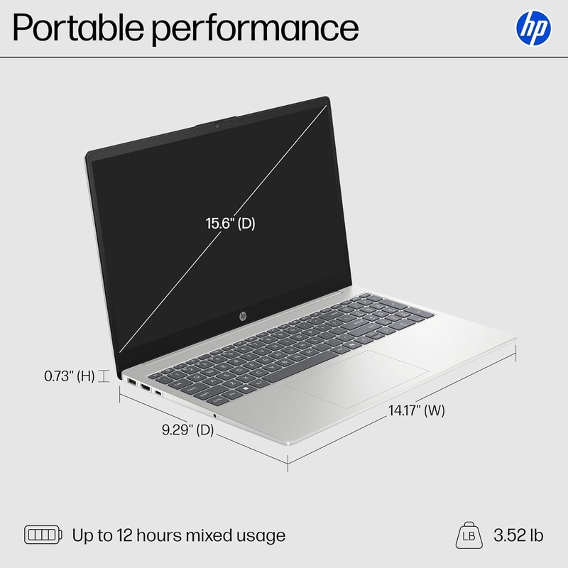 HP 15.6 inch Laptop AMD Ryzen 3 7320U 8GB 256GB SSD AMD Radeon Graphics gallery