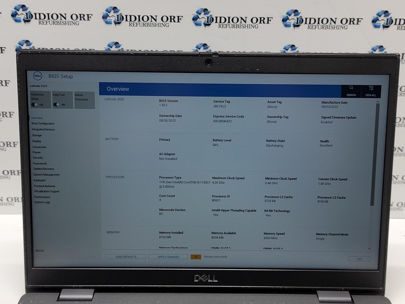 DELL LATITUDE 3420 i5 1135G7 2.40GHz 8 GB RAM 256 GB HDD/SSD NO OS SKU 25381 gallery
