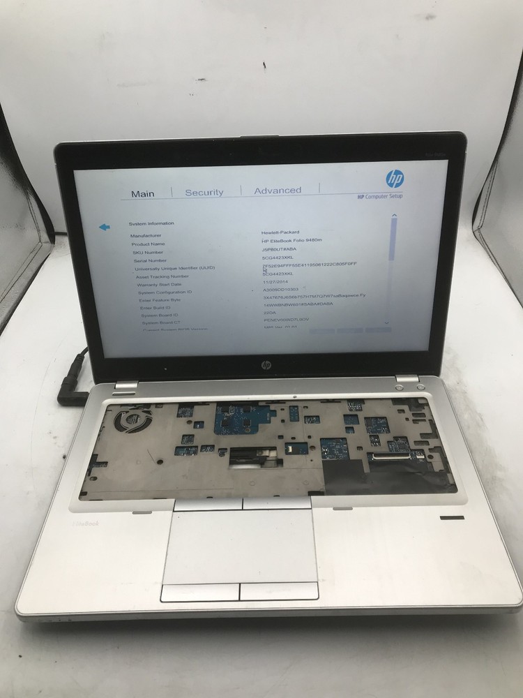 HP ELITEBOOK 9480M - BOOTS TO BIOS - INTEL I5 4TH GEN - NO RAM - READ DESC - BB!