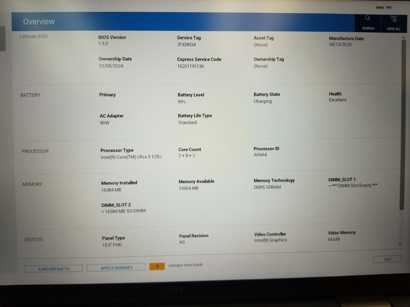 Dell Latitude 5550 / Intel Core Ultra 5 125U / 16GB RAM / No SSD / FREE DELIVERY gallery