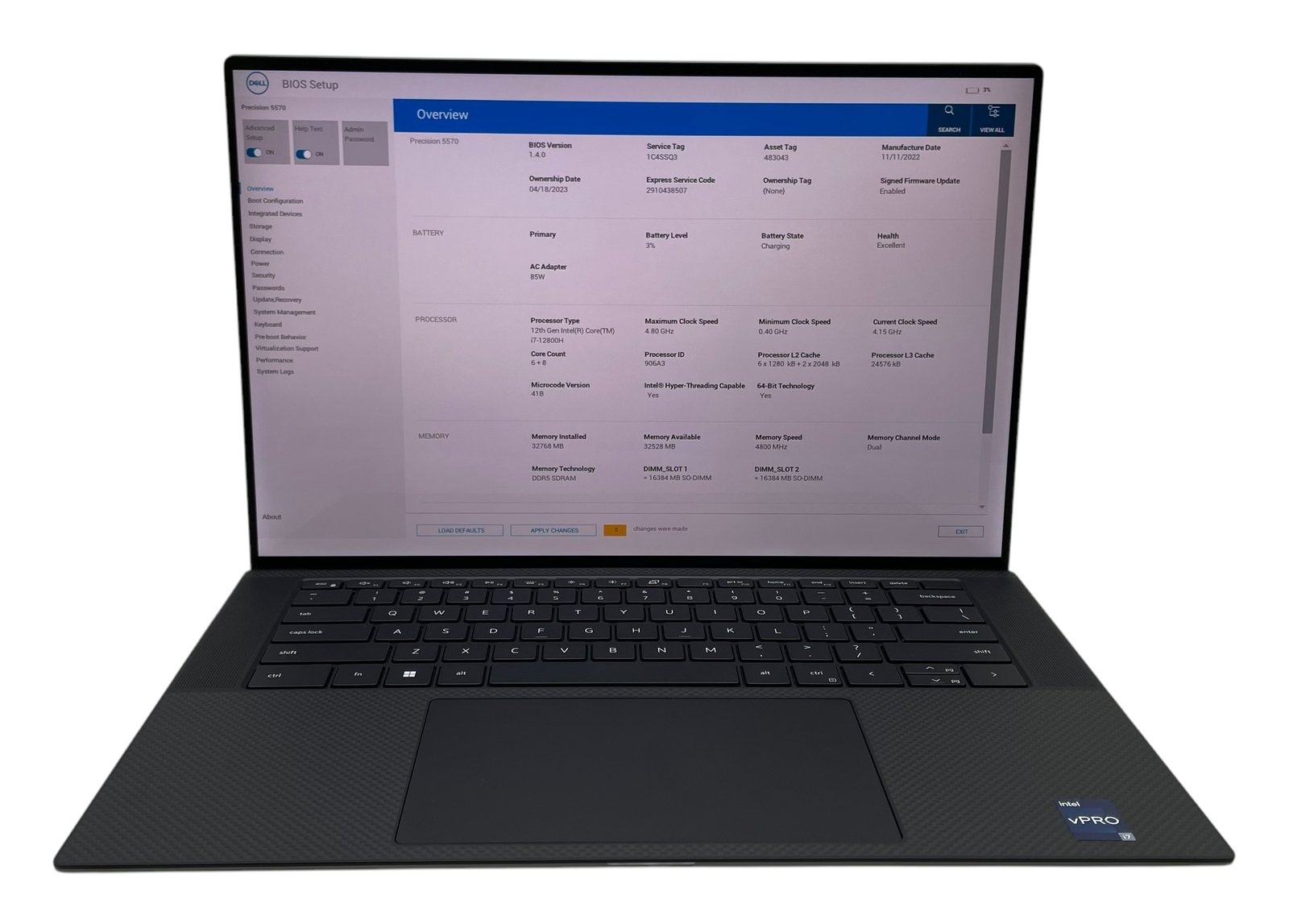 DELL PRECISION 5570 15.6" i7 2.8GHz 32GB RAM 1TB SSD--GRADE D gallery
