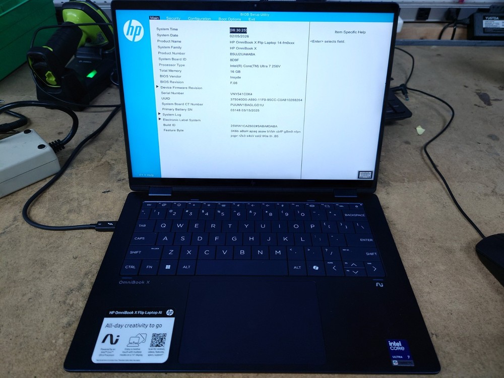 HP OmniBook X Flip 2-in-1 14-fm0023dx 14" FHD+ Ultra 7 256V 16GB RAM No OS/SSD