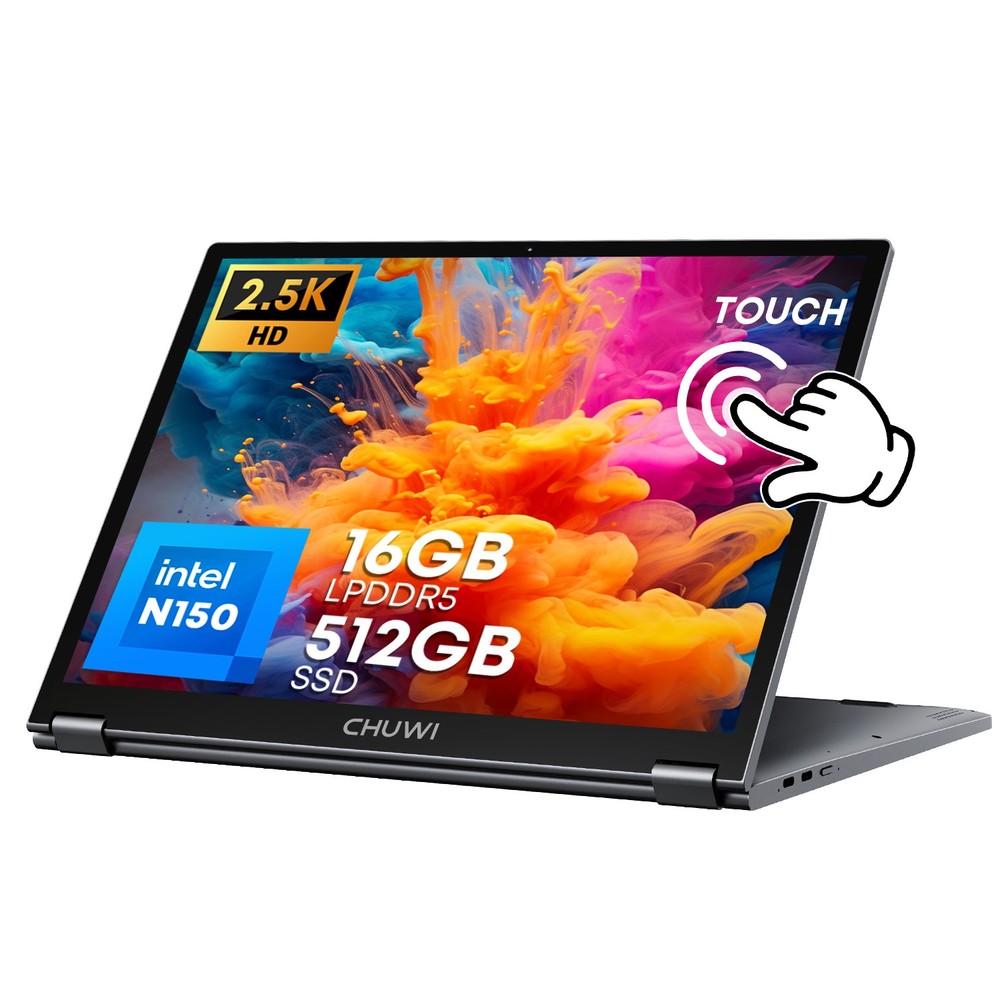 CHUWI 2-in-1 Laptop Freebook 13.4 inch TouchScreen Intel N150 16GB/512GB Win 11