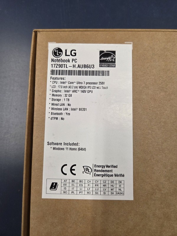 LG 17Z90TL Gram Notebook 17" 2TB SSD 258V 32GB Windows 11 Home Black Brand New gallery