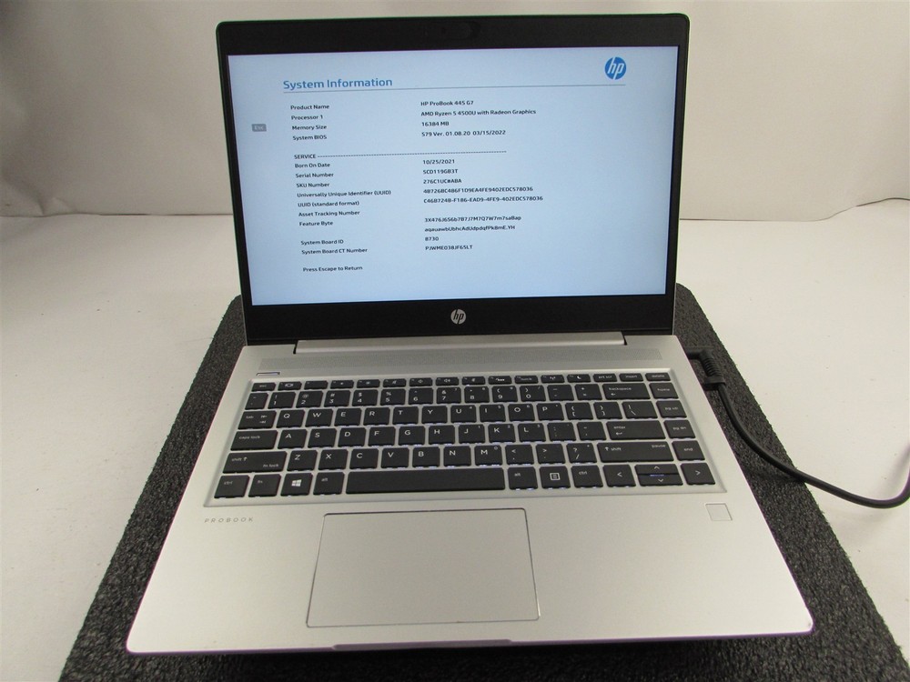 HP PROBOOK 445 (G7) 14" FHD AMD RYZEN 5 4500U 512GB SSD 16GB RAM AMD GPU NO O.S