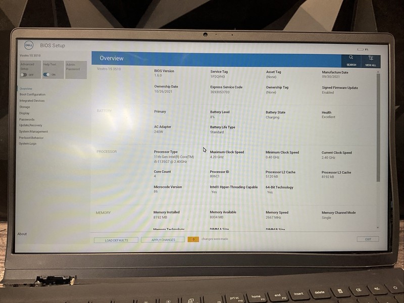 Dell Vostro 15 3510 / Intel Core i5 11th Gen / BIOS Unlocked / Parts Repair / O5 gallery