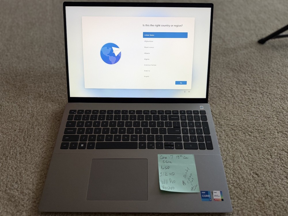Dell Vostro Intel Core i7 13th Gen 16GB RAM 512GB SSD Win 11 Pro READ DESC