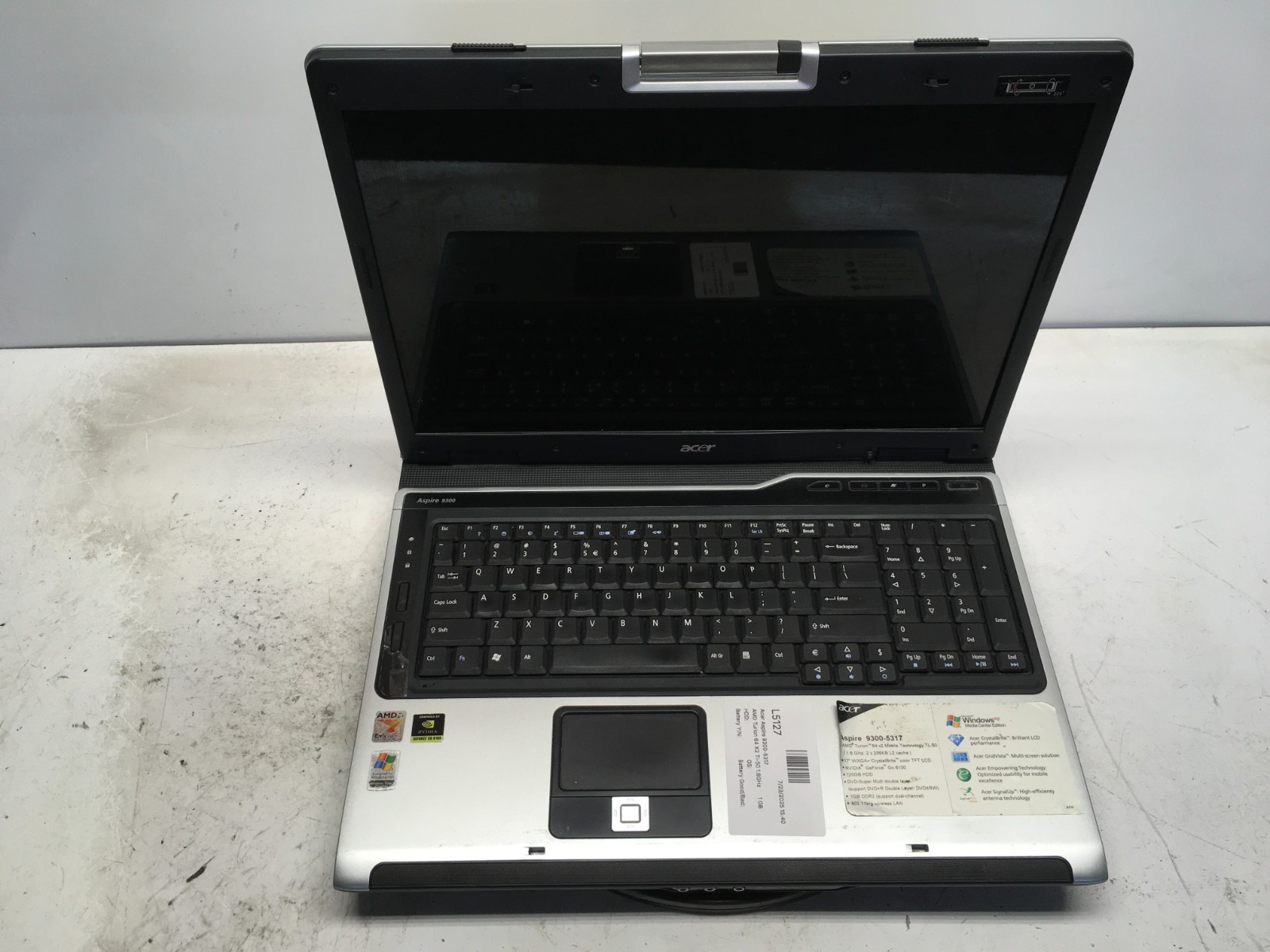 Acer Aspire 9300-5317 AMD Turion 64 X2 Tl-50 1.6GHz 1 GB NO HDD READD gallery