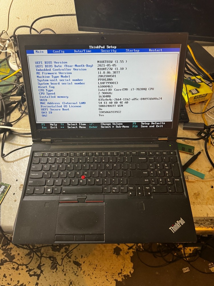 Lenovo ThinkPad P51 Core i7-7820HQ, 16GB RAM 15" Laptop *READ #6213