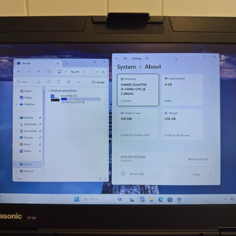 Panasonic Toughbook CF-54 MK1 14" (i5, 4GB RAM, 256GB SSD) w/ Dual Fischer USB gallery