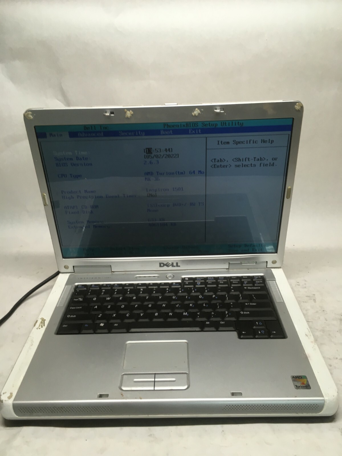 Dell Inspiron 1501 15" [ AS IS / FOR PARTS] AMD TURION- JZ gallery