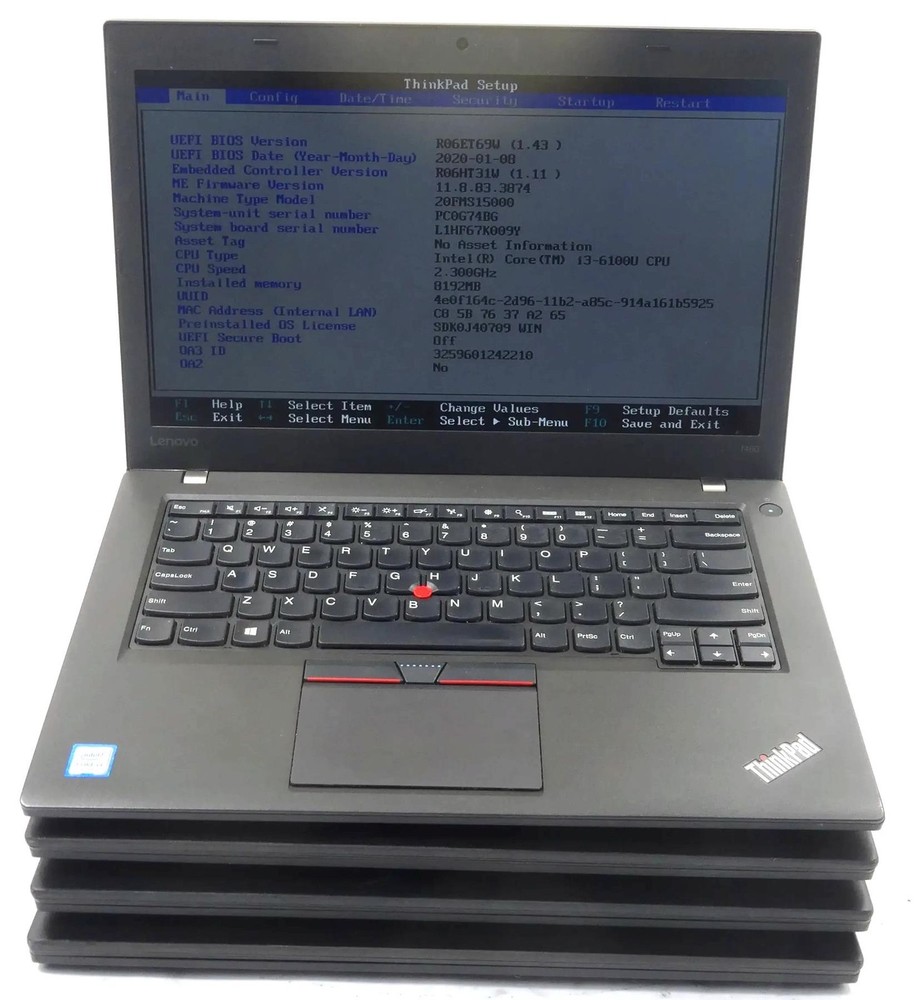 Lot 4 Lenovo ThinkPad T460 14" Core i3-6100U 2.30GHz 8GB No SSD