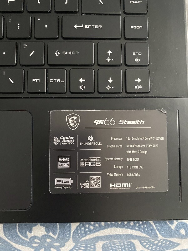 MSI GS66 Stealth 10SGS 15.6" (512GB SSD , Intel Core i7 10th Gen., 5.10GHz,... gallery