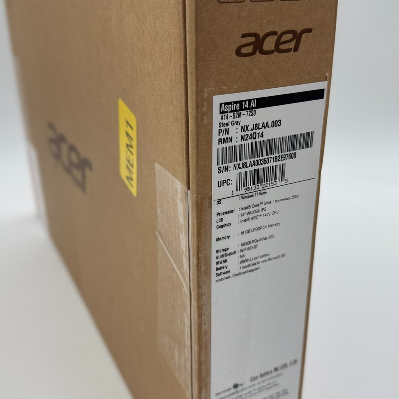 Acer Aspire 14 AI Copilot+ PC WUGXA Intel Ultra 7 256V 1TB SSD 16GB Laptop Gray gallery