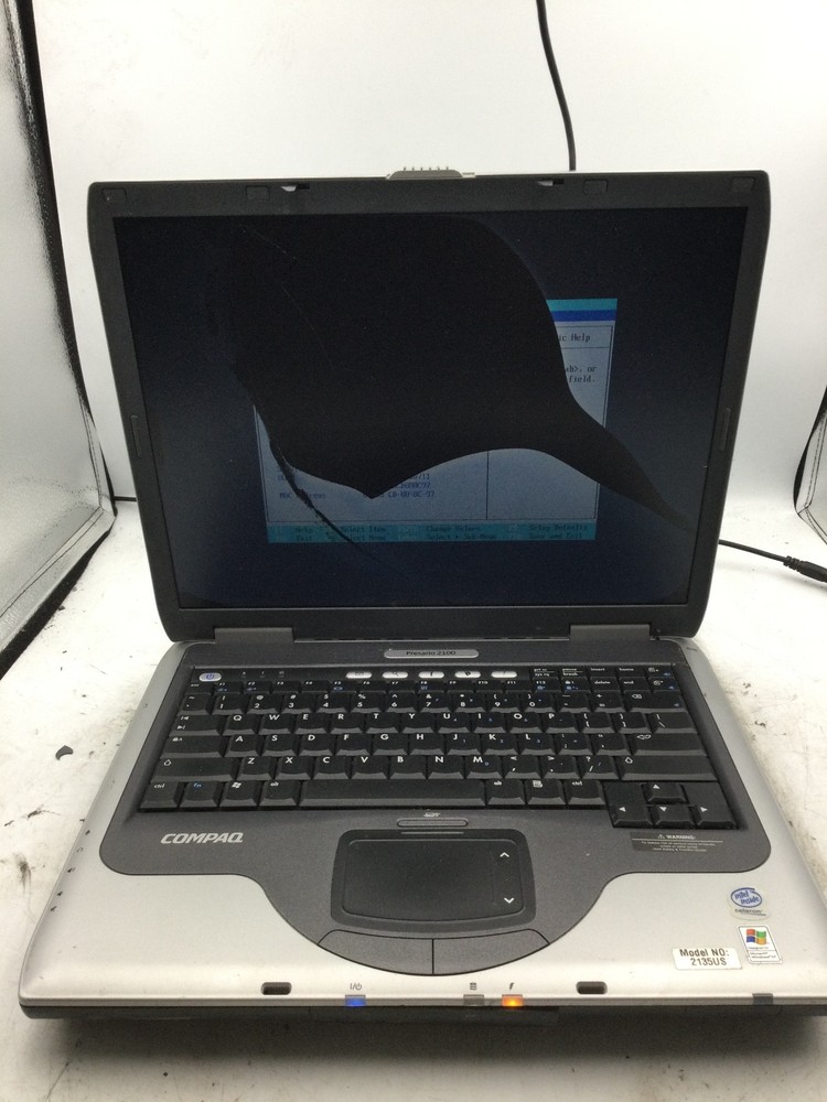 COMPAQ PRESARIO 2100 - INTEL CELERON - 1GB RAM - BOOTS TO BIOS/BAD SCREEN - BB
