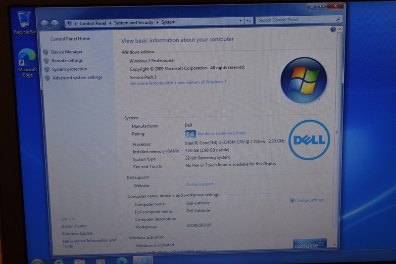 Dell Latitude E6530 Intel Core i5-3340M Windows 7 Pro SSD 32-bit NVidia 5200M gallery