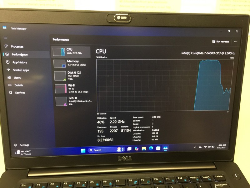 Dell Latitude 7480 14" 128 GB SSD Core i7 6th Gen 2.60 GHz, 12 GB RAM WIN 11 PRO gallery