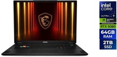 MSI Stealth 18 in 120 Hz Core Ultra 9 275HX GeForce RTX 5080 GPU 64GB RAM DDR5