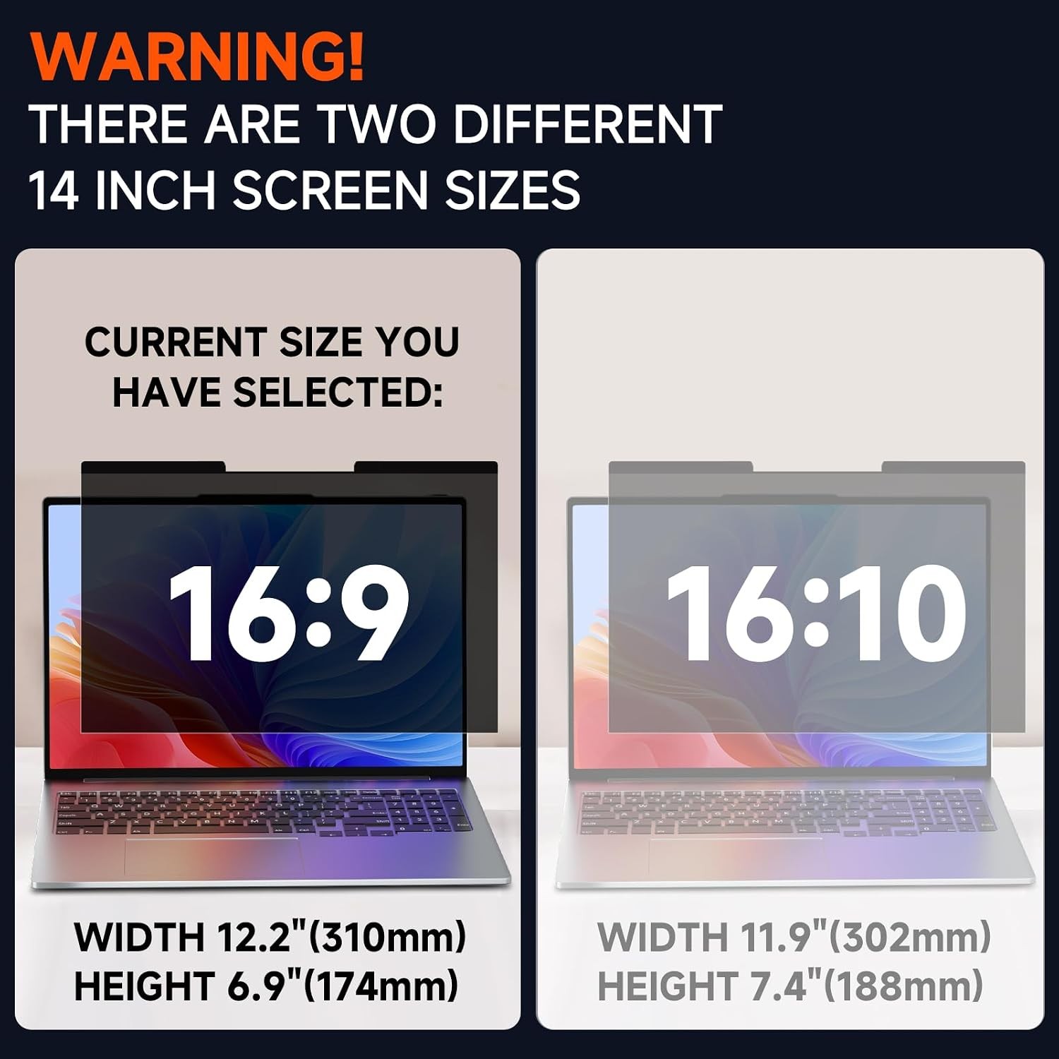 Removable 14 Inch Laptop Privacy Screen Filter Magnetic Anti Spy Blue Light Glar gallery