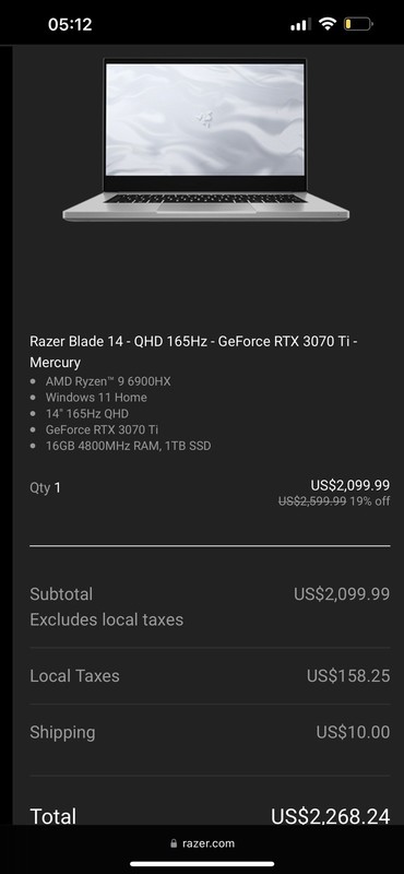 Razer Blade 14" Gaming Laptop Ryzen 9 6900HX RTX 3070 Ti 16GB 1TB SSD gallery