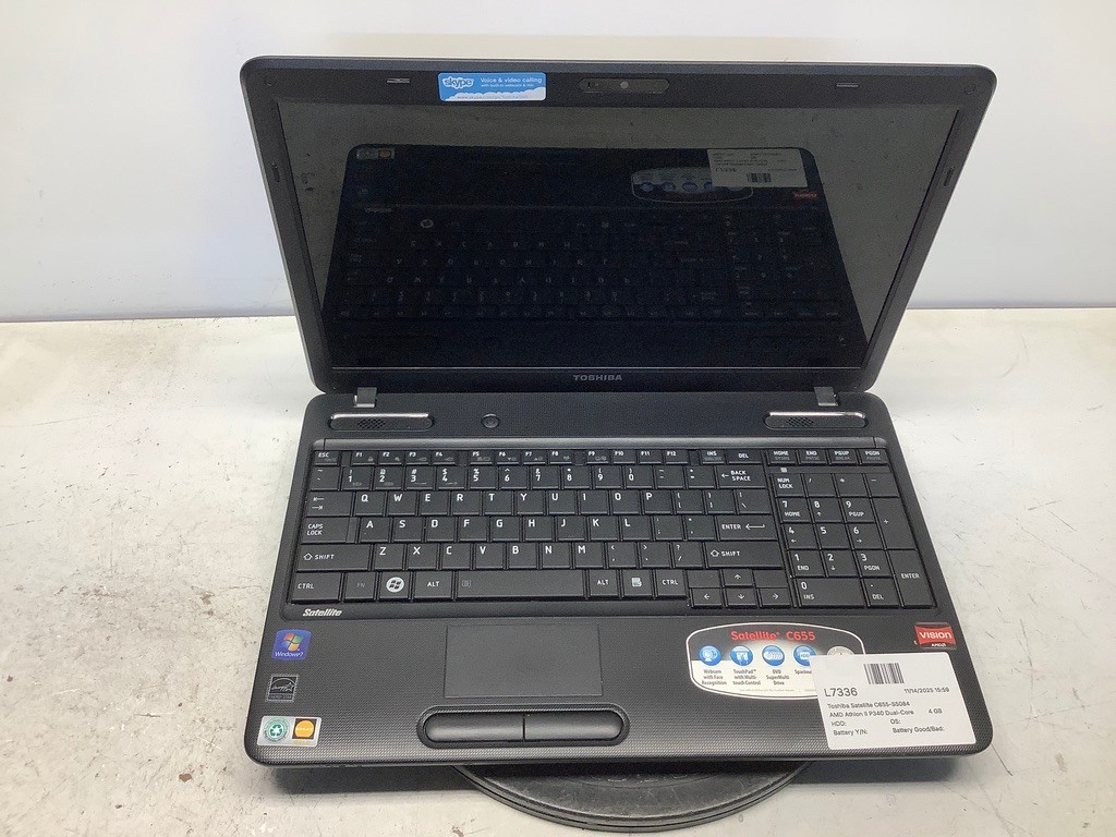 Toshiba Satellite C655-S5084 AMD Athlon II P340 Dual-Core 2.2GHz 4 GB NO HDD gallery