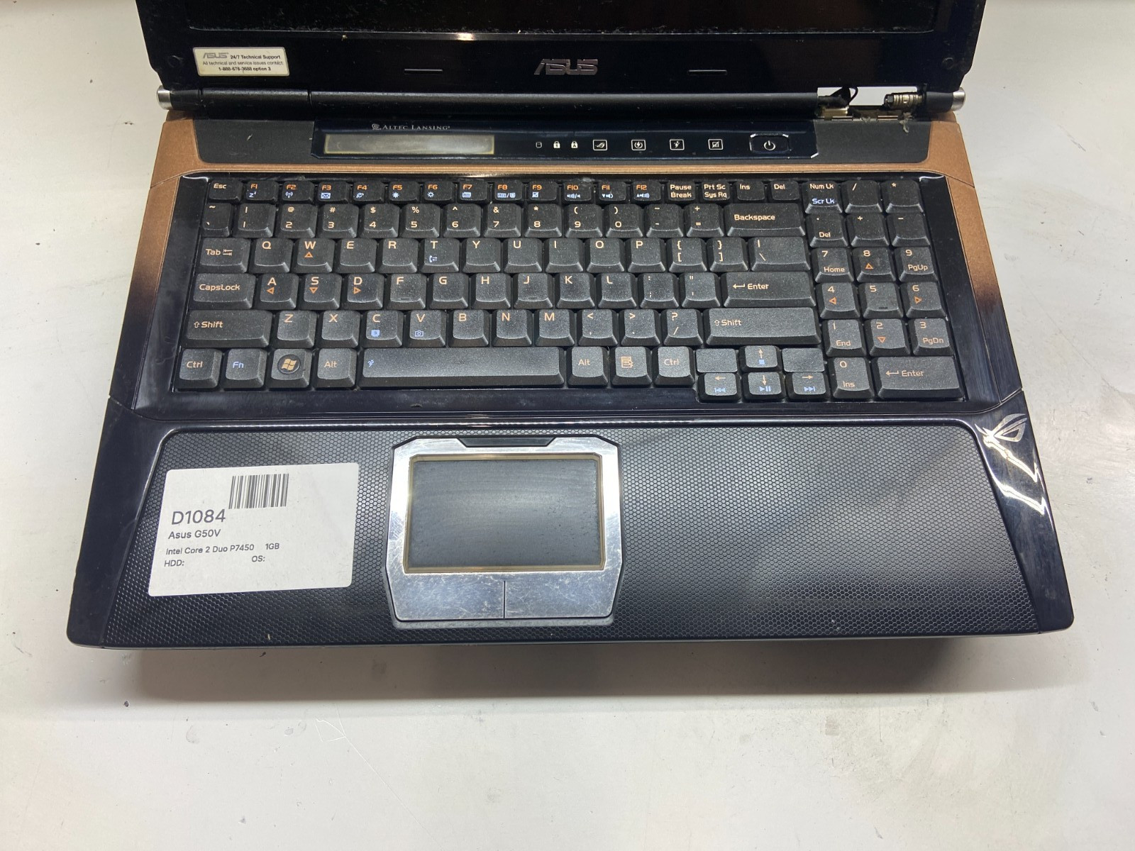 Asus G50V Gaming Laptop Intel Core 2 Duo P7450 2.13GHz 1GB NO HDD Nvidia 9800M gallery