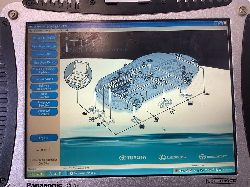 PANASONIC CF-19 TOUGHBOOK WINDOWS XP PRO TIS TECHSTREAM SNAP-ON CRADLE TOYOTA gallery