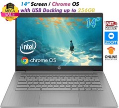 HP Chromebook 14″ Intel N4120 4GB RAM 64GB eMMc with USB Docking Up to 256GB