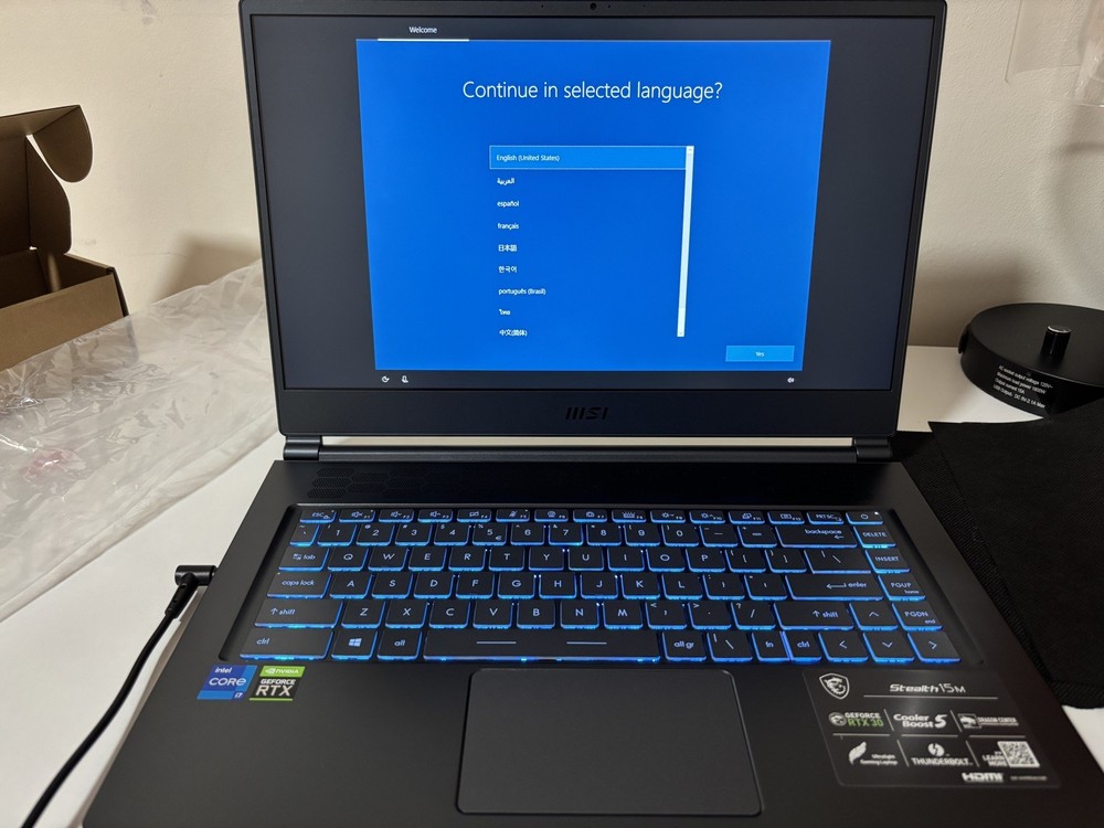 Opened box MSI Stealth 15M 15.6” RTX 3060 512GB ssd 16gb Intel Core i7 11th Gen