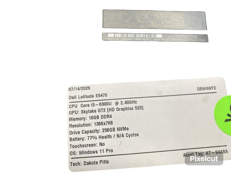 Dell Latitude e5470 i5 6300U 16GB 256GB Windows 11 Pro Battery Grade C gallery