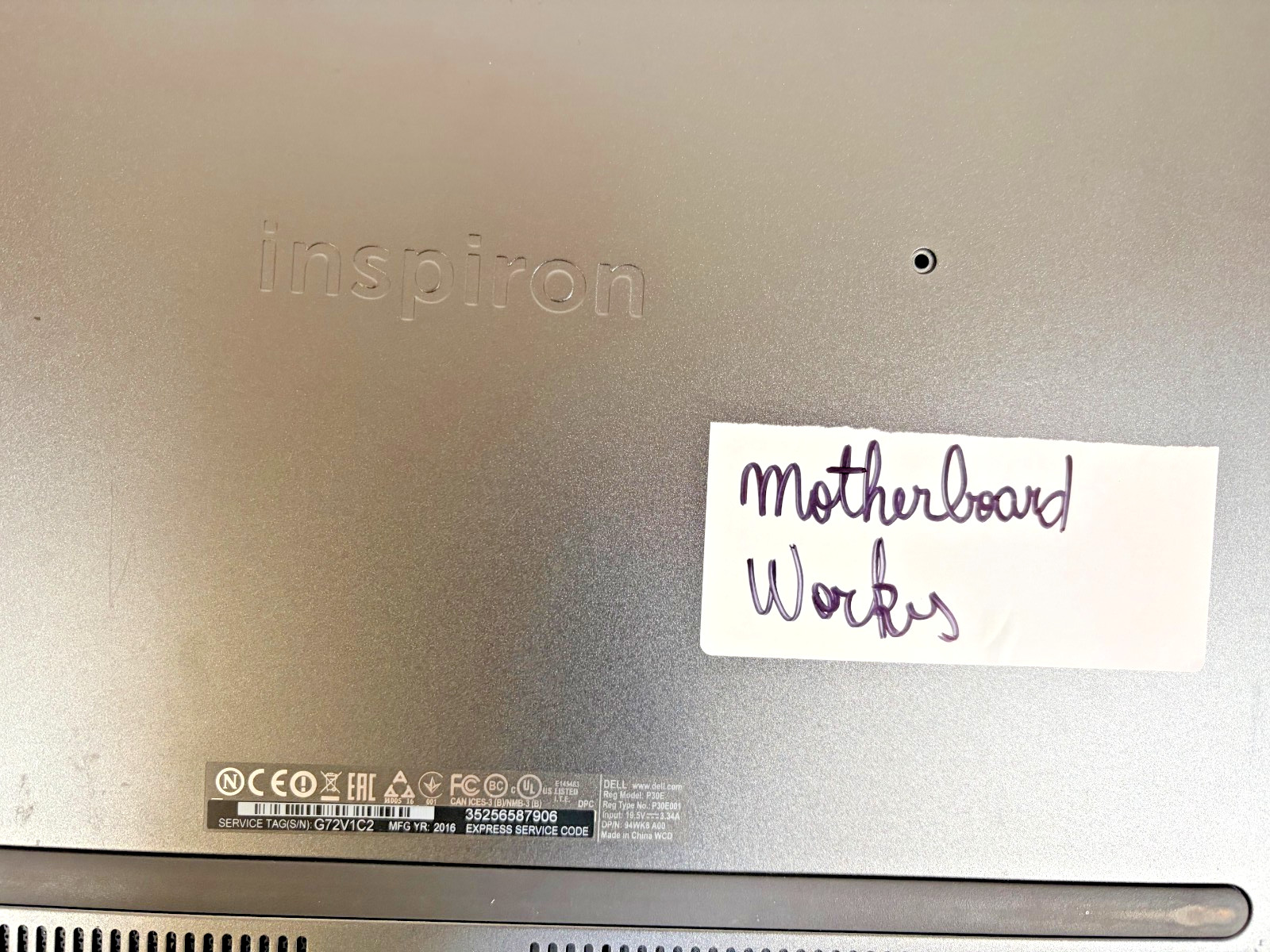Dell Inspiron 17 7000 Series Laptop Model: P30E, -PARTS ONLY gallery