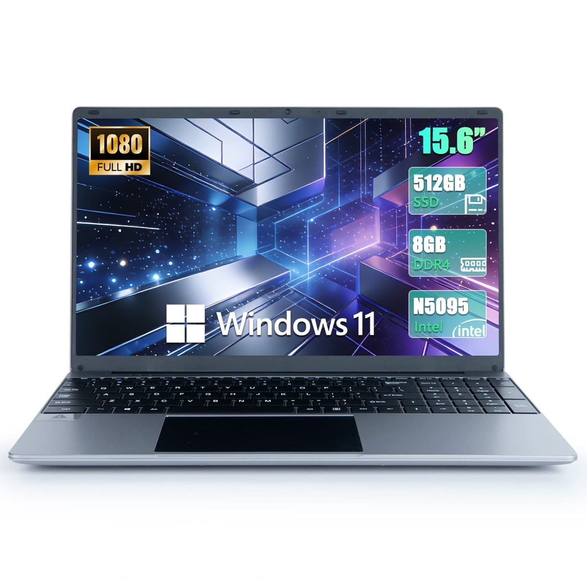 15.6'' Laptop 8GB DDR4 512GB SSD, Quad-Core Intel Celeron Computer Windows 11 gallery