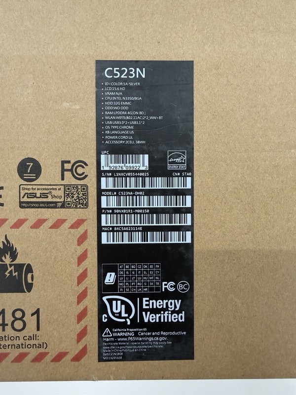 BRAND NEW ASUS CHROMEBOOK C523N 15.6" (Factory Sealed) gallery