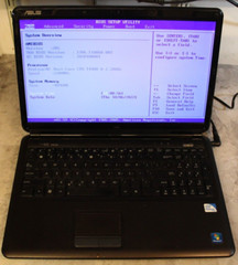 Asus K60I Notebook For Parts Bios No HDD 4GB Ram Dual-Core T4400@2.2GHz CPU