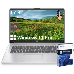 HP 17-cp3155cl Laptop 64GB-2TB SSD Win11Pro 17.3″ HD Ryzen5 7430U | Silver Touch