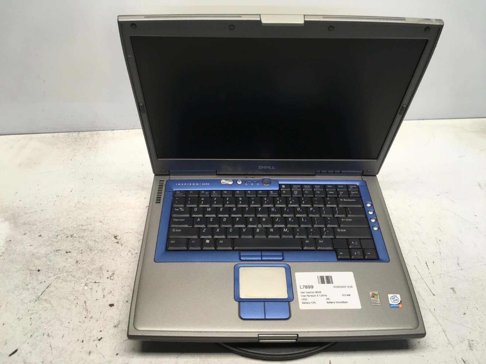 Dell Inspiron 8500 Intel Pentium 4 1.2GHz 512 MB NO HDD gallery