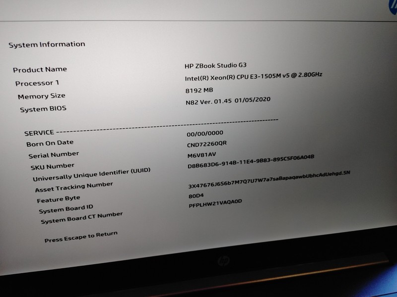 HP ZBook Studio G3 Xeon E-1505M v5 @2.80GHz,8GB RAM, NO SSD FOR PARTS/Repair gallery