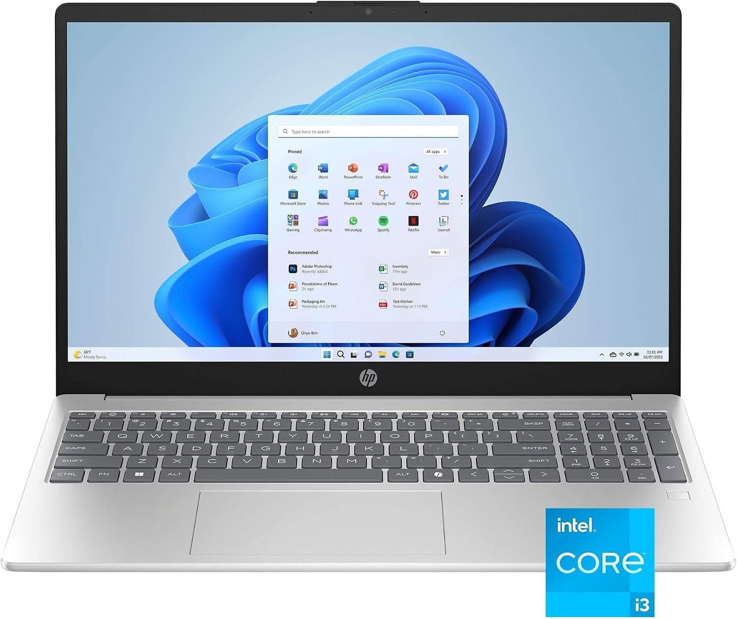 HP 15-fd0133wm15.6" FHD i3-N305 CPU 8GB RAM 256GB SSD Natural Silver 15-fd0133wm gallery
