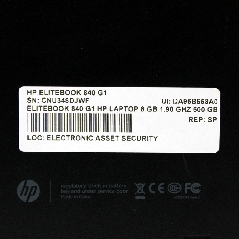 HP EliteBook 840 G1 14in i5-4300U 8GB No OS, Drive, Power Cord gallery
