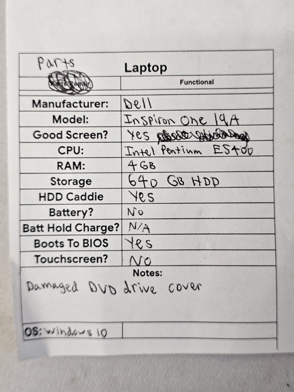 Dell Inspiron One 19A All-In-One - Intel Pentium E5400 - 4GB RAM 640GB HDD READ gallery