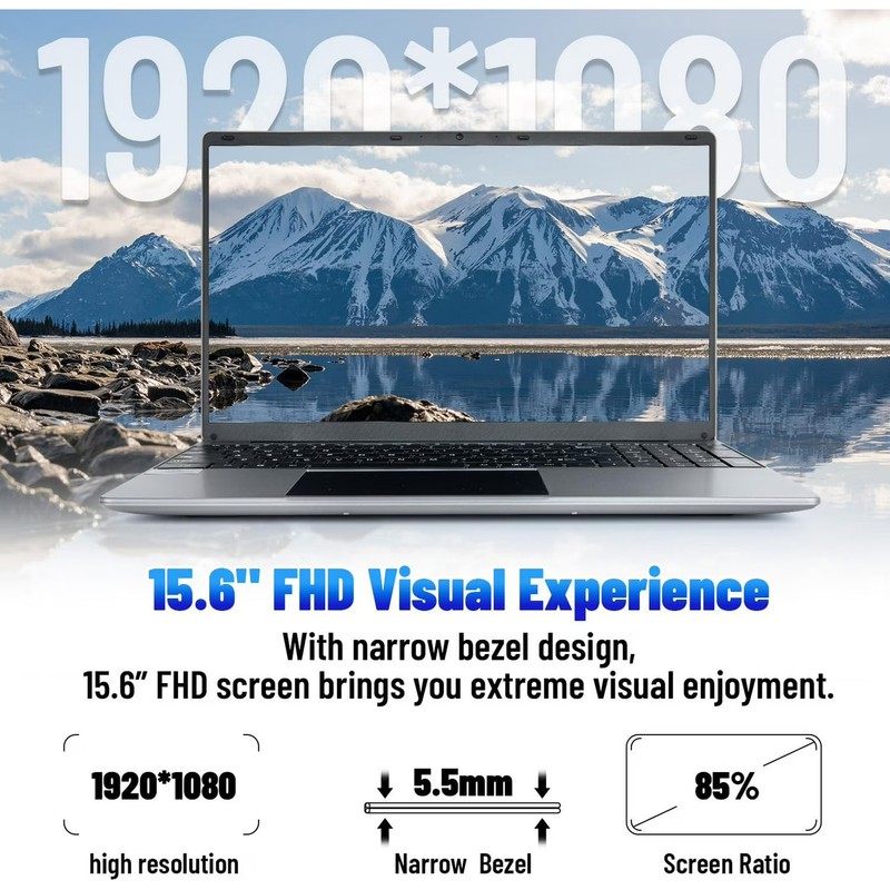 2026 Laptop Computer 15.6" 4-Core Intel CPU 16GB RAM 512GB Storage Office Win11 gallery