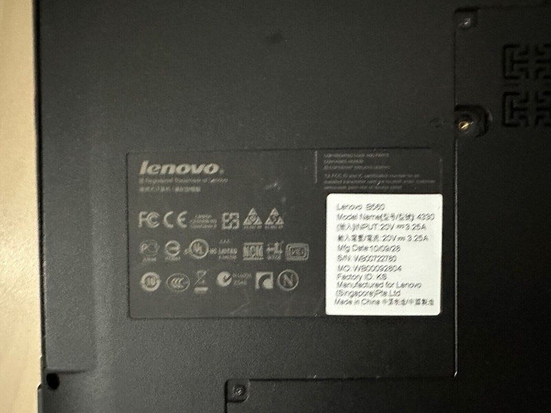 Notebook Lenovo B560 intel i5 M460 2.53 GHz without HDD 8 GB RAM WebCam used gallery