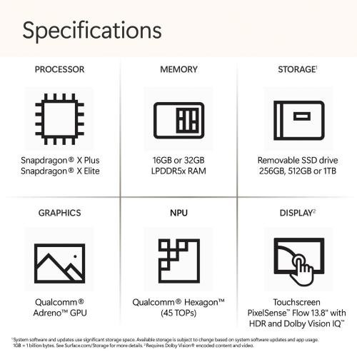 Microsoft Surface Laptop Copilot+ PC 13.8 Touchscreen Snapdragon X Plus Process gallery