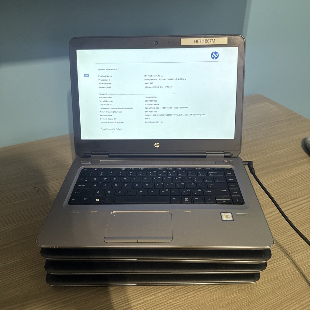 Lot of (4) HP ProBook 640 G2 14" i5-6200U 2.30 GHz NO RAM NO SSD *BIOS LOCK*