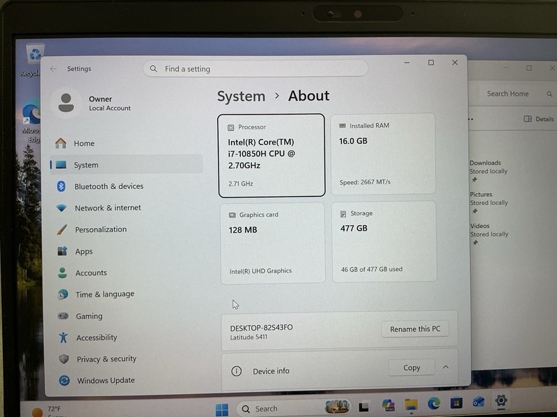 Dell Latitude 5411 i7-10850 CPU 512GB SSD 16gb Ram WIN11 Pro Laptop gallery
