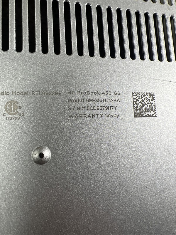 HP PROBOOK 450 G6 I7 8TH GEN 8GB RAM **NO HD/ NO CADDIE/ NO OS/ NO CHARGER gallery